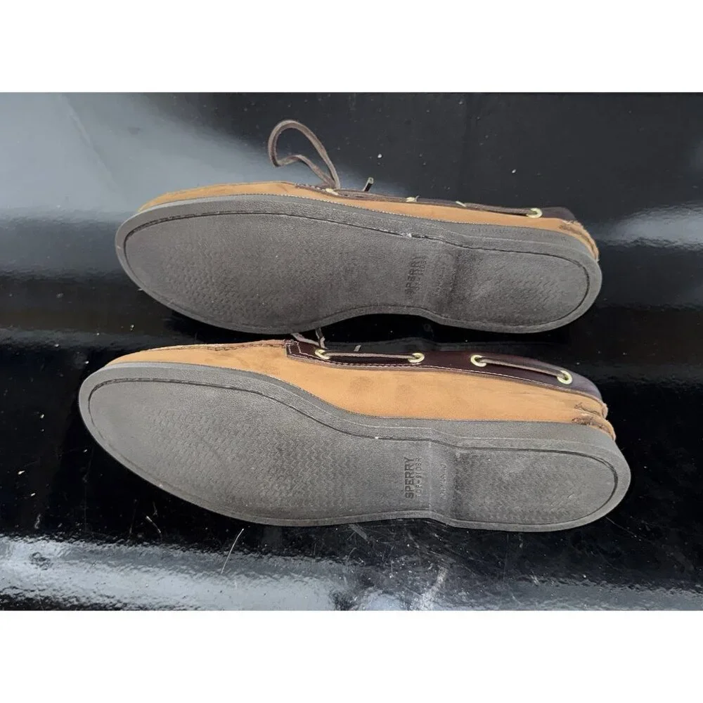 Sperry Top-Sider Authentic Original Mens Leather Casual Boat Shoes Size 13 Brown